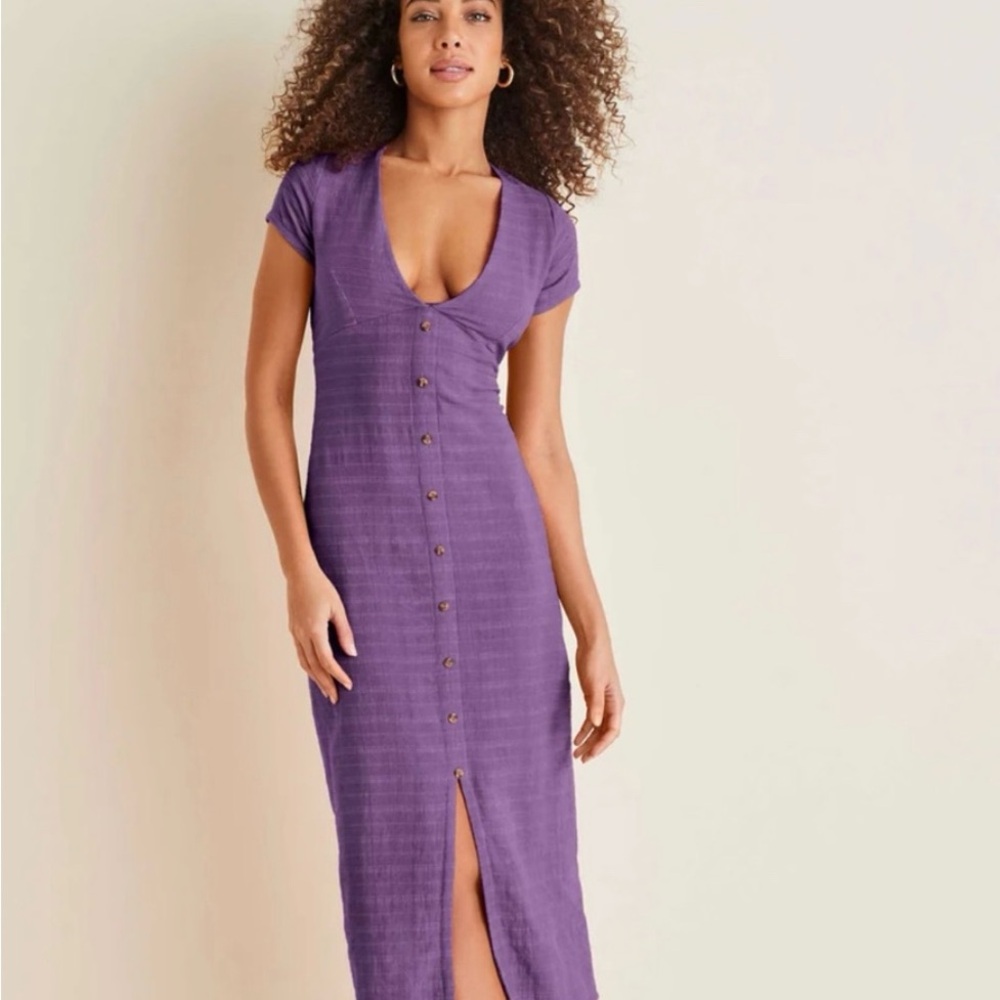 VENUS Purple Midi Dress Sophisticated Style